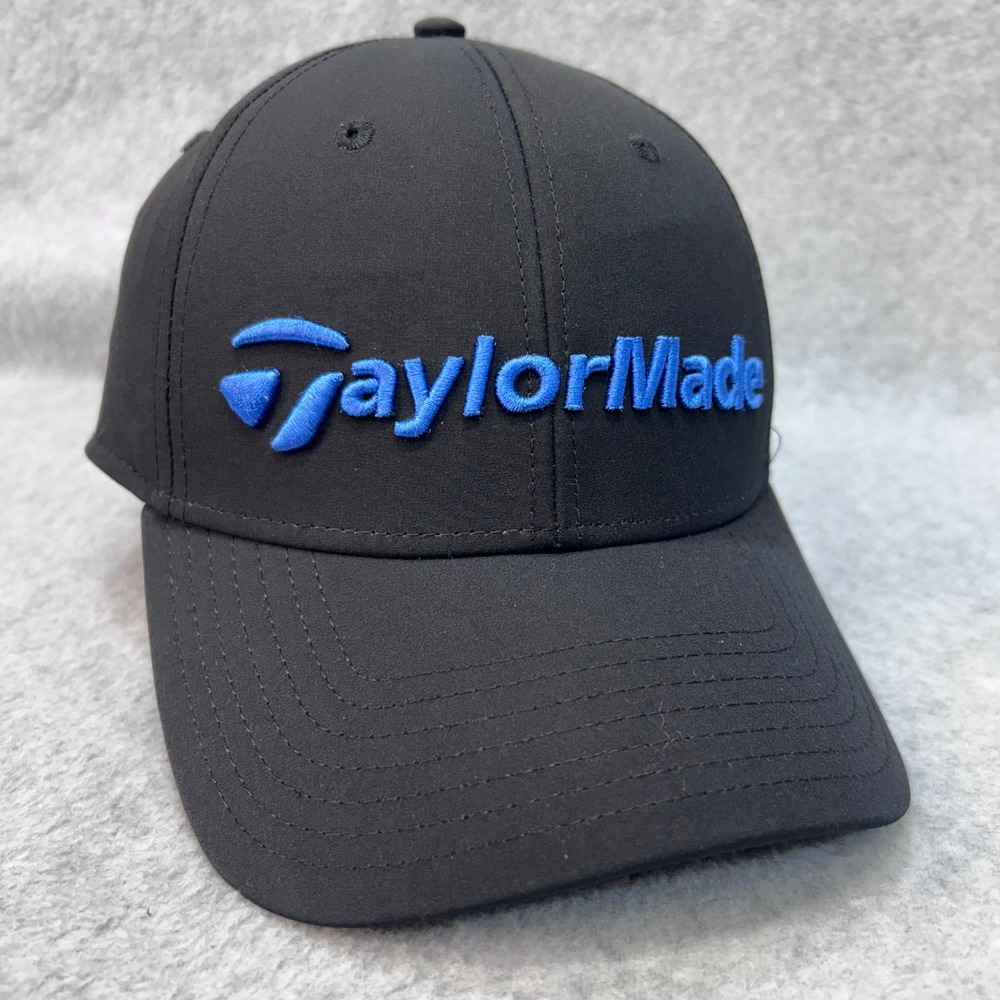 Embroidered Logo Mens Black TaylorMade Golf Hat Adjustable OSFA